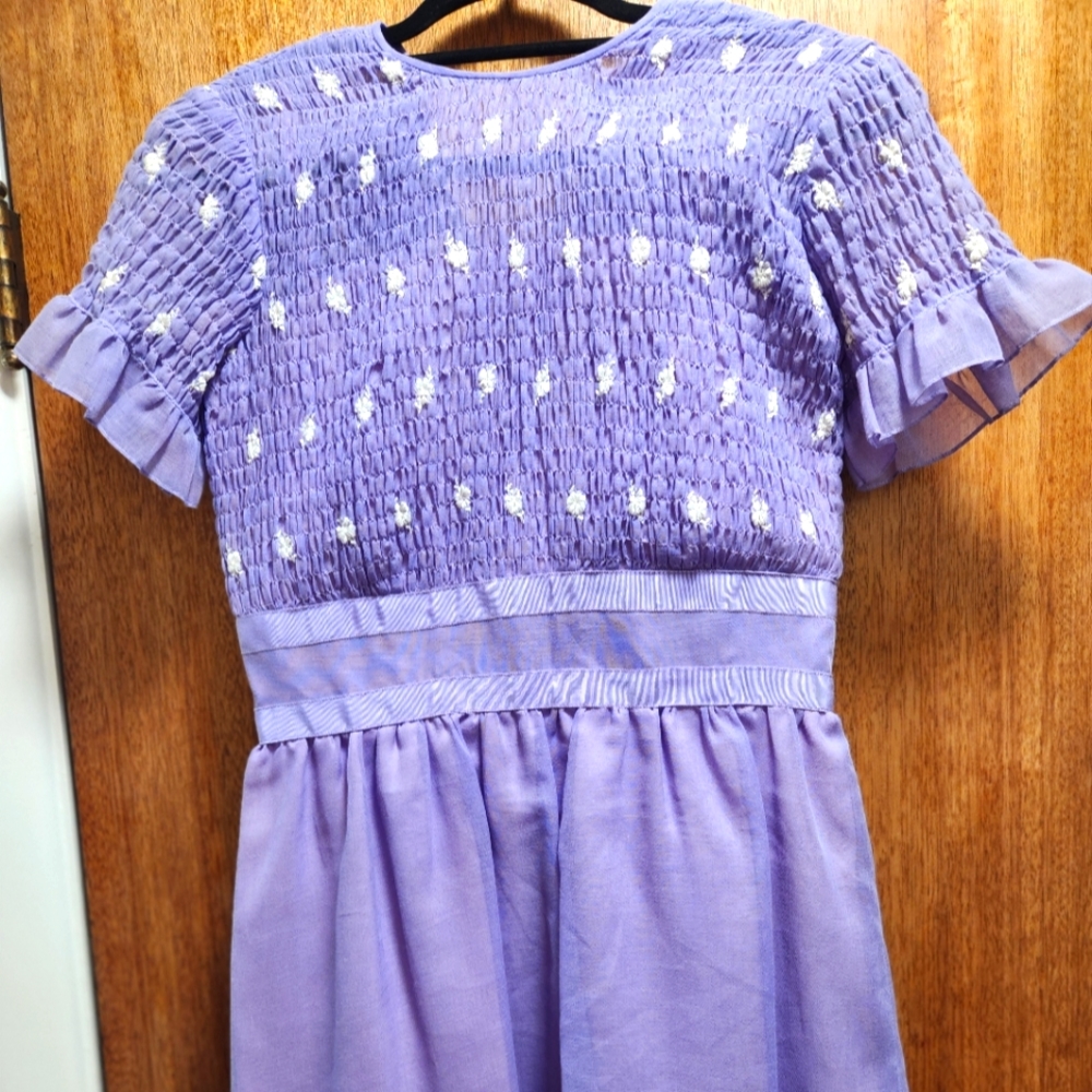 Vintage women's crepe and gingham mini dress